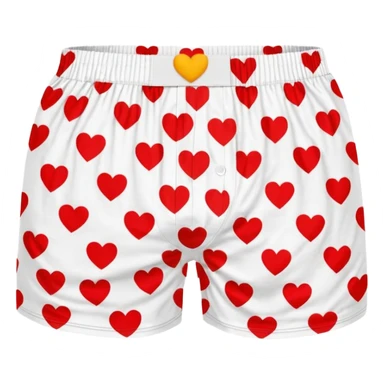 Red heart patterned white pair of boxers sticker