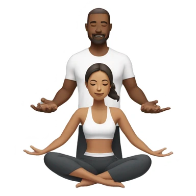 Man and woman doing yoga sticker