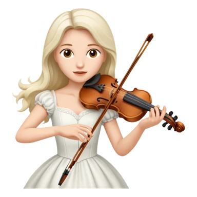 woman playing violin with white dress sticker