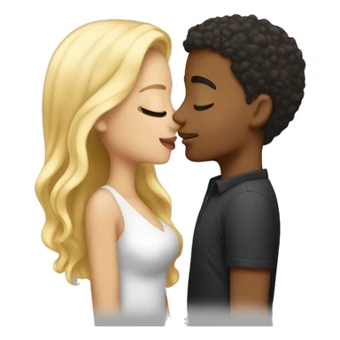 Light skin guy and girl with blonde hair kissing sticker