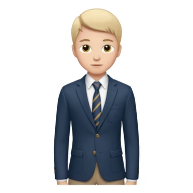 Young man, tailored trousers, a crisp button-down shirt, a blazer, and tie

 sticker