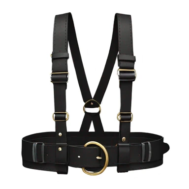 Black fashion chest leather harness sticker