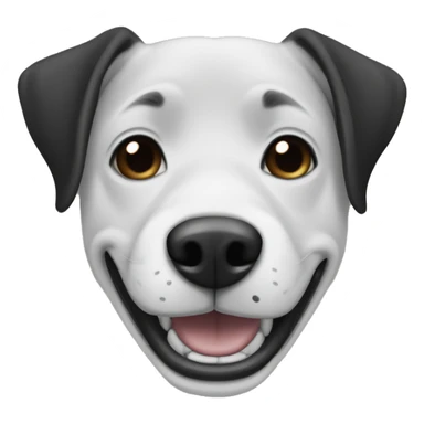 Black and white borador smiling sticker