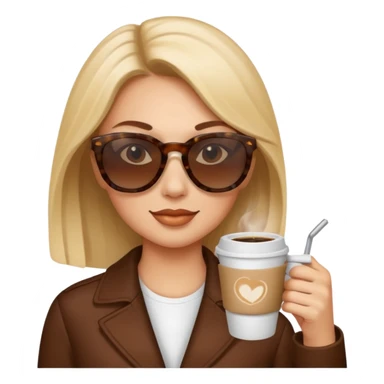 sunglasses woman drink coffee sticker