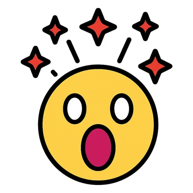 surprised face with rubies exploding sticker