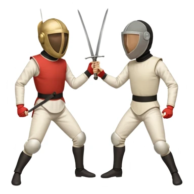 duel with epees sticker