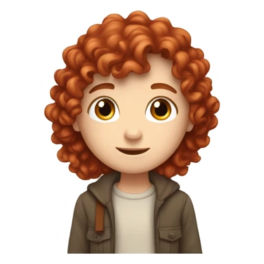 white girl brown curly hair hugging red head straight hair boy white sticker