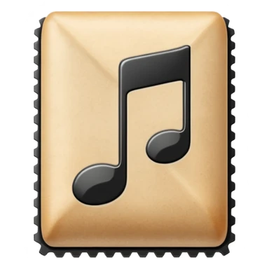 Mail music note stamp sticker