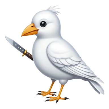 White Bird fly with knife sticker