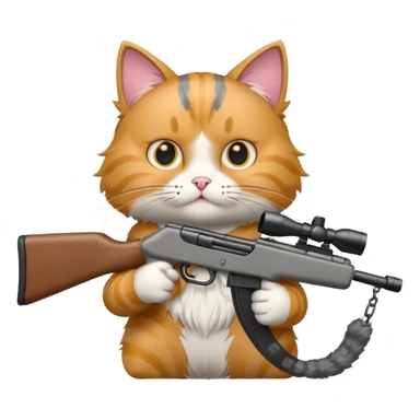 Cat shooting a rifle sticker
