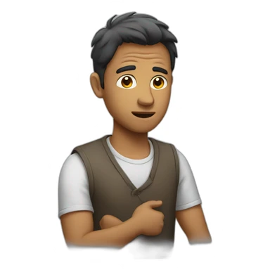 man asking something sticker