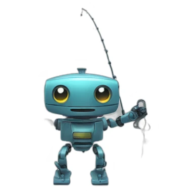 robot fishing sticker
