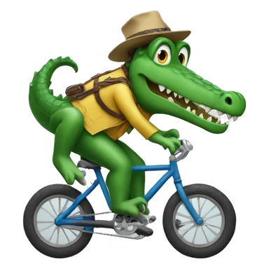 crocodile riding a bike sticker