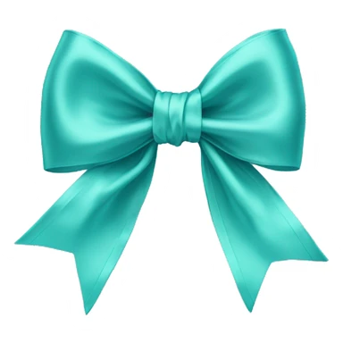 Realistic pastel teal blue silk bow sticker