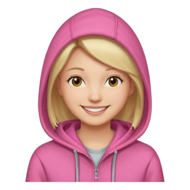 woman wear pink hoodie sticker