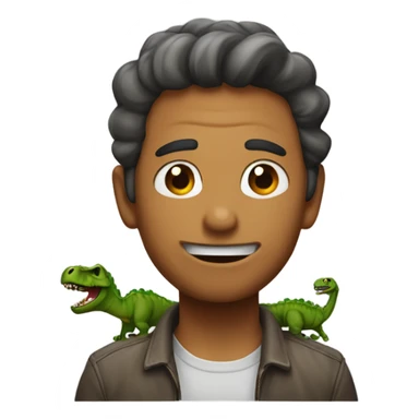 Man rifing dinosour sticker