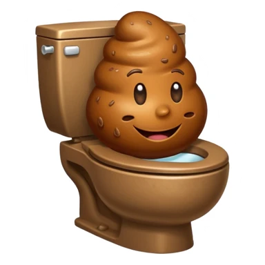 Emoji qui fait caca dans les toilettes  sticker