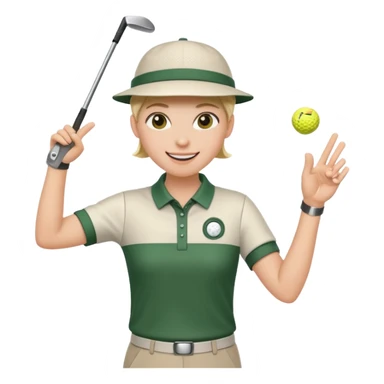 Fingerguns shooting a golf hole sticker