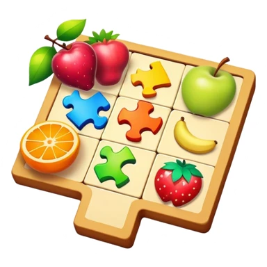An icon representing a casual game, featuring colorful, simple gameplay elements like puzzle pieces, blocks, or fruits. The design conveys ease and fun, with intuitive controls and bright, inviting visuals. transparent background, the icon emphasizes accessible nature of casual gaming. sticker