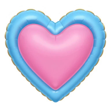 pink gold and light blue rococo inflatable hearts sticker