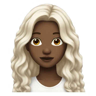 White pale Teen with BROWN long wavy hair and brown eyes  sticker