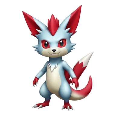 Cute Cool Edgy Shiny Ethereal Legendary Digimon-Sneasel-Zangoose-hybrid full body sticker