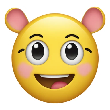 yellow smiley face with heart ears sticker