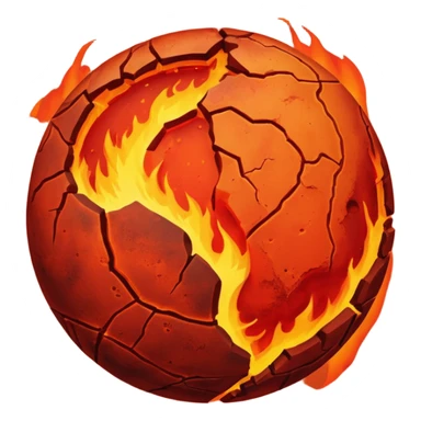 planet mars with fire and lava on it sticker