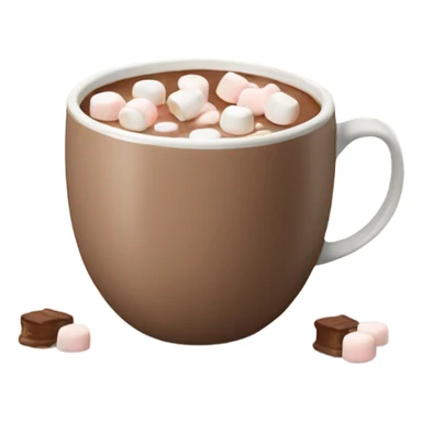 Light beige mug of hot chocolate with marshmallows  sticker
