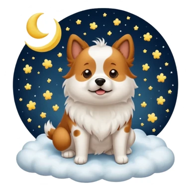 Dog farting in to the moon sticker