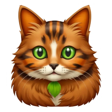 Brown and orange striped tortoiseshell ￼cat with green eyes sticker