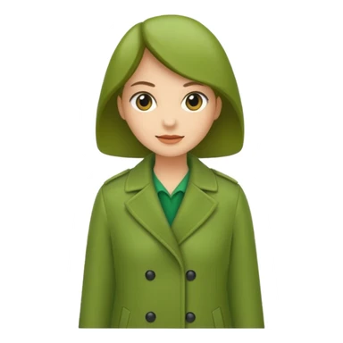 green coat woman sticker