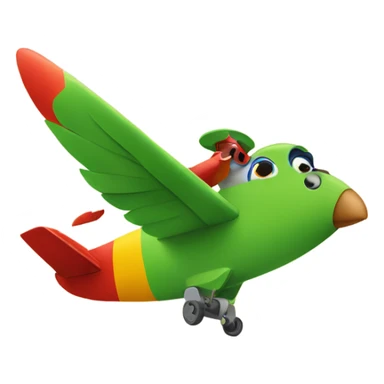 Parrot flying an airplane sticker