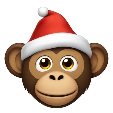 Monkey with a Christmas hat sticker