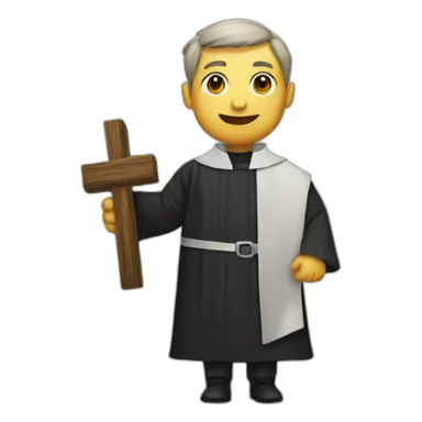 priest with cross sticker