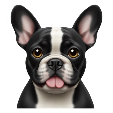 Black French bulldog realistic sticker