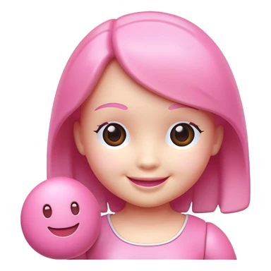 Pink toy doll sticker