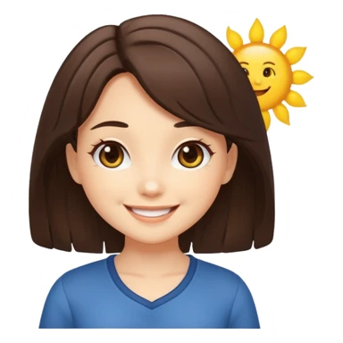 chibi brunette sunshine woman sticker