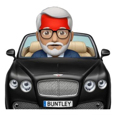 Abid abedi as Principalwith his Bentleyo ilder indian man with glasses and graying hear and beard sticker