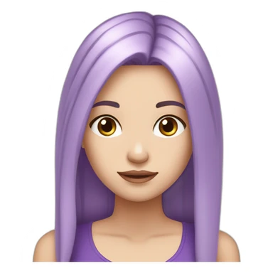 White girl with purple long hair boring ￼ sticker
