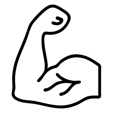 large muscular veiny forearm only, outlined icon style, no hand or upper arm visible sticker