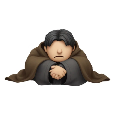 full body Harry Potter in robe laying down looking very stressed  sticker