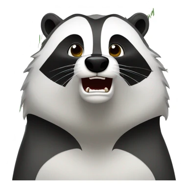 angry badger with stock market chart sticker