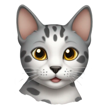 a cat with a bright gray spot on its head sticker