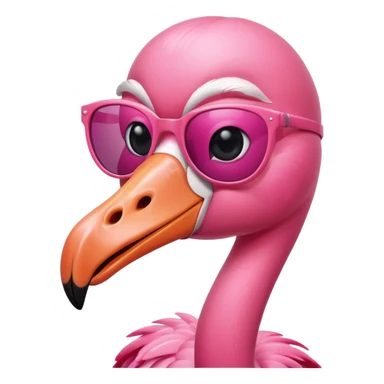 smiling flamingo with sunglasses sticker