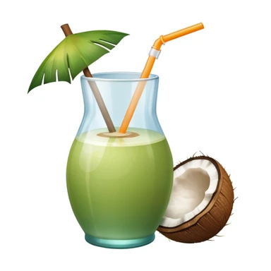 Coconut juice in a bottle sticker