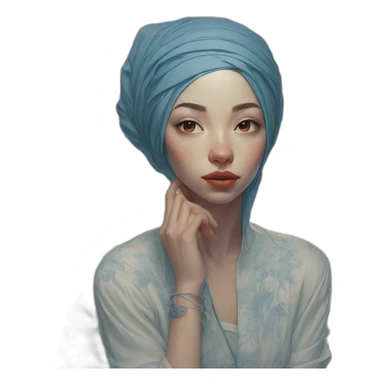 James jean art arabic girl sticker