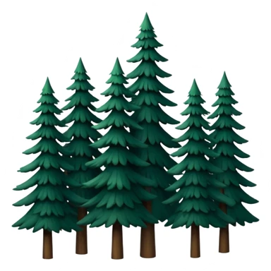 A cluster of tall pine trees forming a deep forest silhouette. sticker