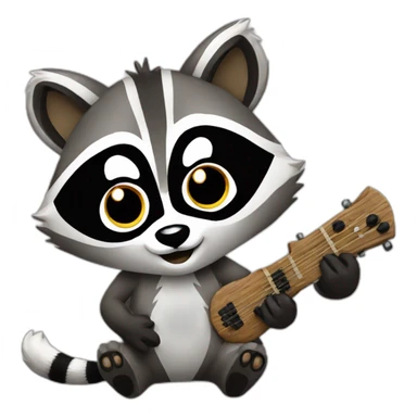 playing raccoon sticker