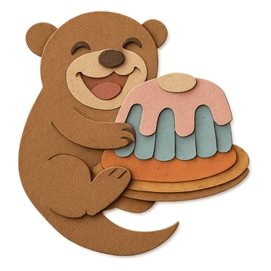 Convert this image to a perfect paper-craft style, making it look like real layered paper with soft shadows and texture, while keeping all other design elements unchanged and maintaining a transparent background. sticker